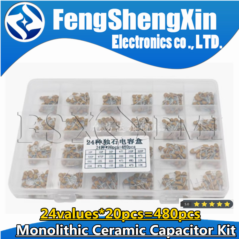 Capacitor Kit Assortment - 24 wartości * 20 sztuk =