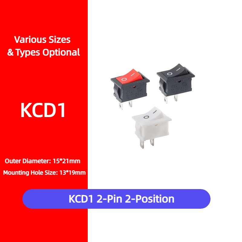 Diy Boat Electronics - 5 szt. KCD1 2-pinowy przełącznik kołyskowy