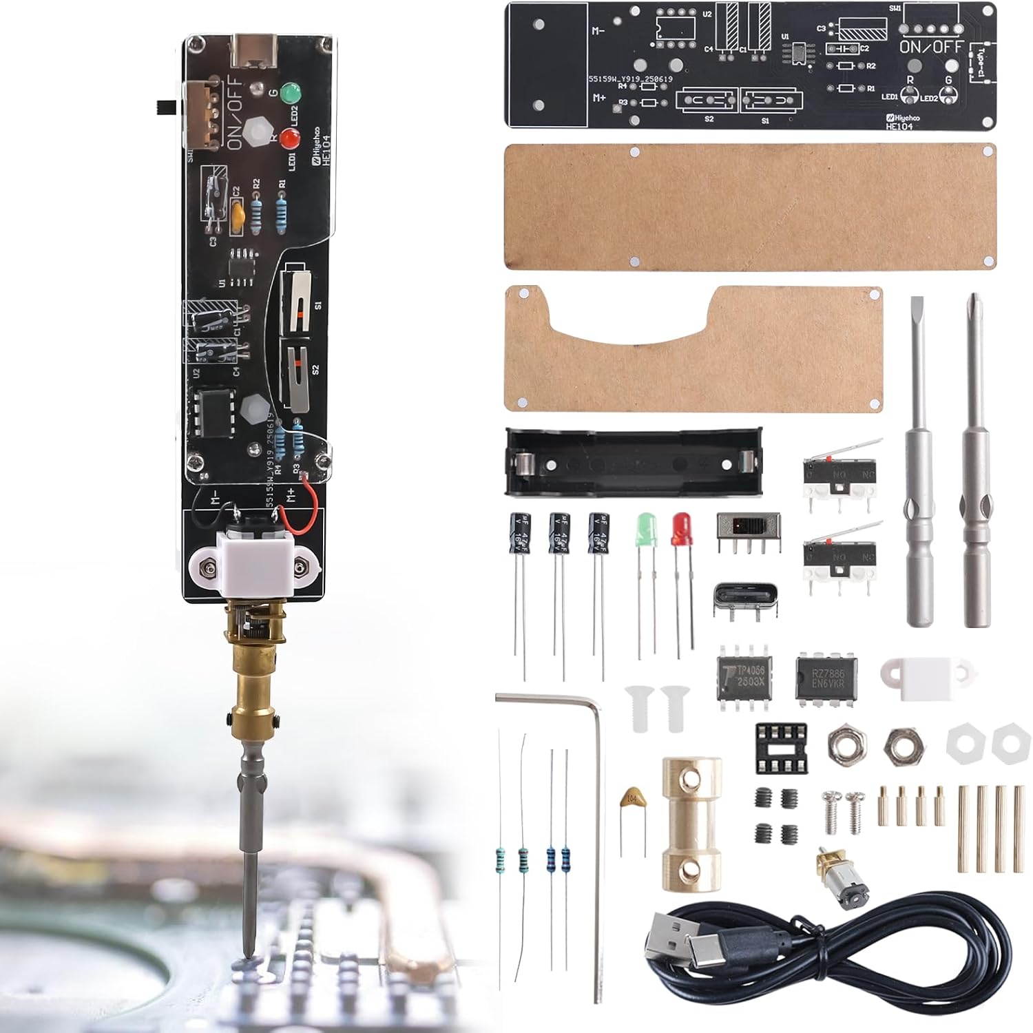 Diy Home Electronics Lab - Elektryczny śrubokręt USB z możliwością ładowania,