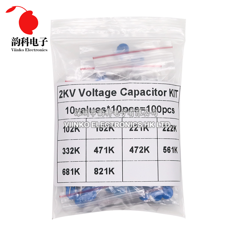Capacitor Kit Assortment - 100pcs 2KV kondensator ceramiczne kondensatory wysokonapięciowe