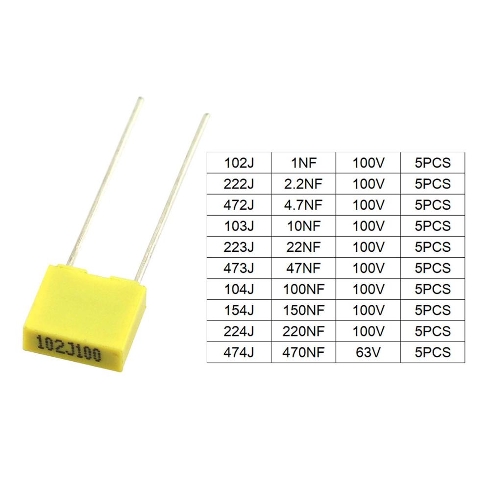50 sztuk/partia 10 wartość fol – Capacitor Kit Assortment recenzja i cena