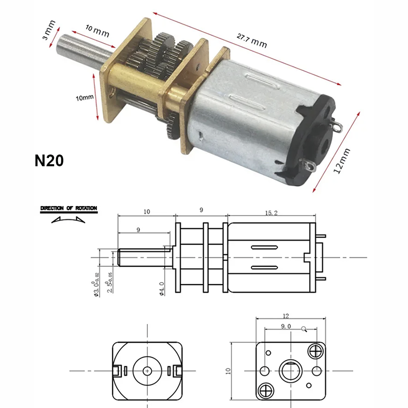 6V 12V 15-6000RPM GA12-N20 DC  – Diy Boat Electronics recenzja i cena